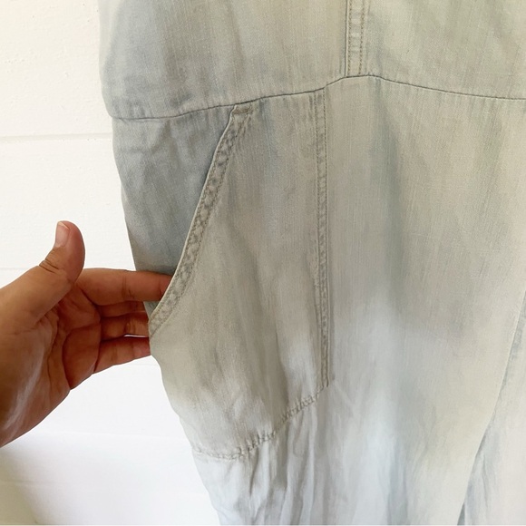 Old Navy Chambray Cami Jumpsuit Blue Wide Leg Cropped Spring Summer Size XXL - Picture 5 of 13